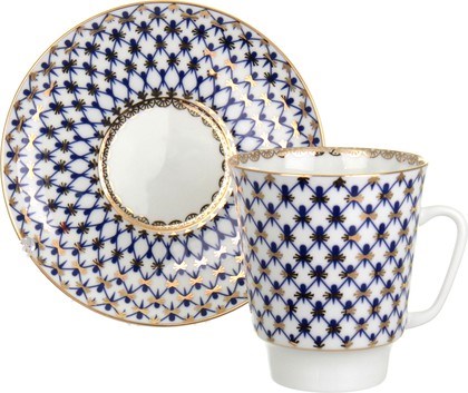 81.14569.00.1 Чашка с блюдцем кофейная 80 мл форма Черный кофе рисунок Кобальтовая сетка , ИФЗ 81.14569.00.1 - фото 636224