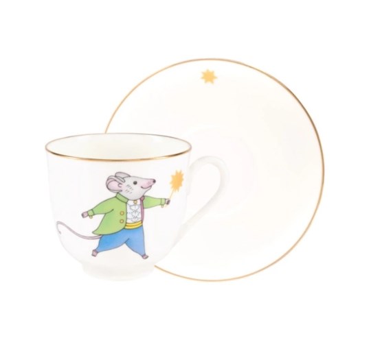 81.27954.00.1 Чашка с блюдцем кофейная ф. Ландыш рис. Мышка Звездочка, ИФЗ 81.27954.00.1 - фото 636251