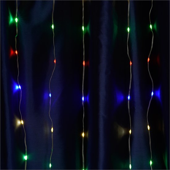 48605 CL28 230V 450 LED 3*3м, мультиколор, IP44, сетевой шнур 3м Гирлянда - занавес Водопад FERON (Китай) 48605 - фото 636255