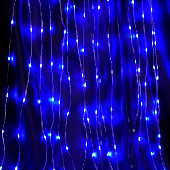 48606 CL28 230V 450 LED 3*3м, синий, IP44, сетевой шнур 3м Гирлянда - занавес Водопад FERON (Китай) 48606 - фото 636257
