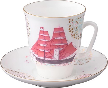 81.27381.00.5 Чашка с блюдцем ИФЗ Майская, Волшебная ночь, 165мл, костяной фарфор, ИФЗ 81.27381.00.5 - фото 636308