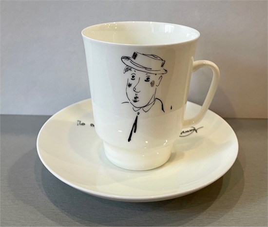 81.30604.00.1 Чашка с блюдцем 165 мл форма Майская рисунок Автопортрет Юрия Никулина, ИФЗ 81.30604.00.1 - фото 636343