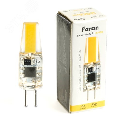 51167 LB-423 G4 LED JC 3W 220V 270° 2700K Лампа светодиодная (уп.10/100шт.) FERON (Китай) 51167 - фото 636355