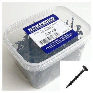 200706 Саморез оксид по дереву потайной крупный шаг 3,5*45 (250 шт EC) (цена за уп) НАКРЕПКО 200706 - фото 636586