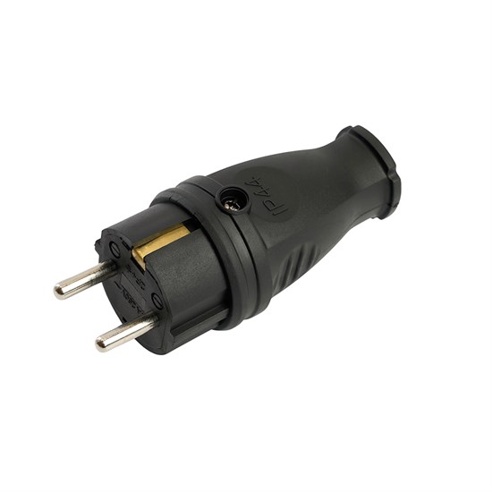 32748 RPG16-21-441 Вилка с заземлением, каучук, серия Одри, чёрный (уп.20шт.) Stekker (Китай) 32748 - фото 636598