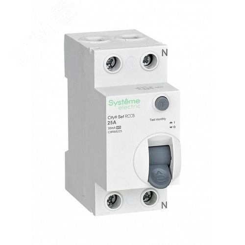 C9R68225 City9 Set Выключатель дифференциального тока (УЗО) 2P 25А 30мА тип A 6кА Systeme Electric (Китай) C9R68225 - фото 636718