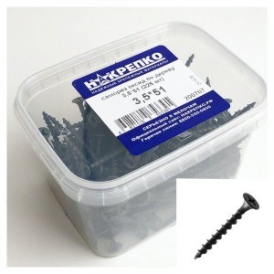 200707 Саморез оксид по дереву потайной крупный шаг 3,5*51 (225 шт EC) (цена за уп) НАКРЕПКО 200707 - фото 636810