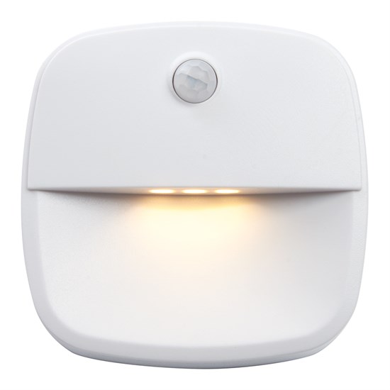 41881 FN1220 Светильник с датчиком движения и освещенности 3LED 0,5W (3хААА в комплект не входят) 3м , IP20, 75*75*27mm, квадрат, белый, FERON 41881 - фото 636996