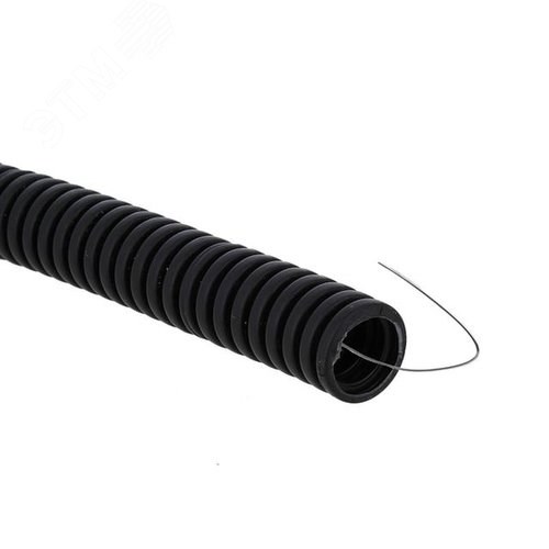 tg-z-16-100-black Plast Труба ПВХ гибкая гофр. Ø16мм, лёгкая с протяжкой, цвет черный (бухта 100м.) EKF (Россия) tg-z-16-100-black - фото 637029