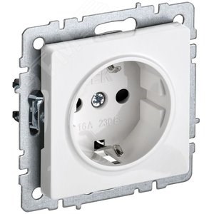 BR-R11-16-K01 BRITE РС11-1-0-БрБ Механизм розетки 1 гнездо с заземлением, белый (уп.10шт.) IEK® (Китай) BR-R11-16-K01 - фото 637108
