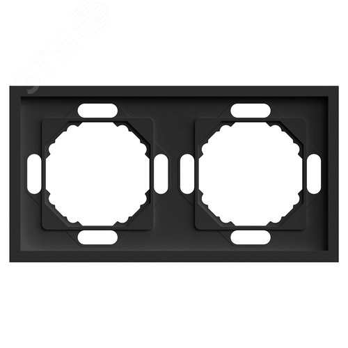49859 Эмили PFR00-5002-05 Рамка 2 поста, черный уголь, soft touch (уп.22шт.) STEKKER (Китай) 49859 - фото 637263