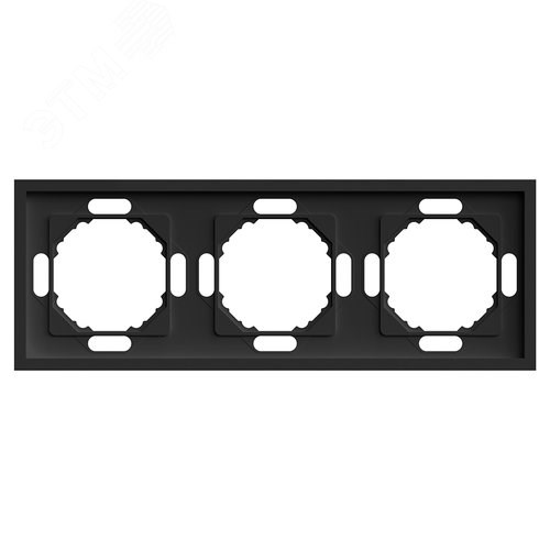 49860 Эмили PFR00-5003-05 Рамка 3 поста, черный уголь, soft touch (уп.15шт.) STEKKER (Китай) 49860 - фото 637264