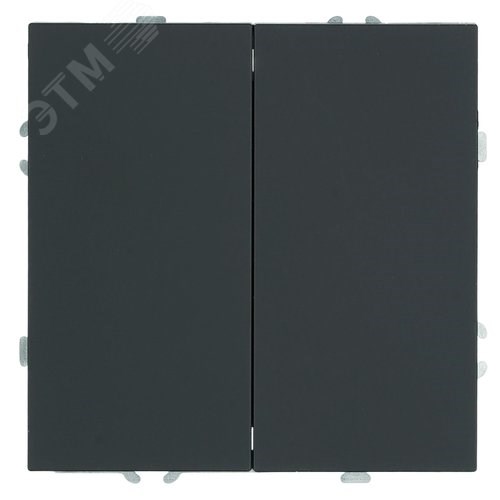 50249 Эмили RSW10-5107-05ZK Механизм переключателя двухклавишного (сх.6/2), быстрозажимные клеммы, черный уголь, soft touch (уп.12шт.) STEKKER (Китай) 50249 - фото 637277