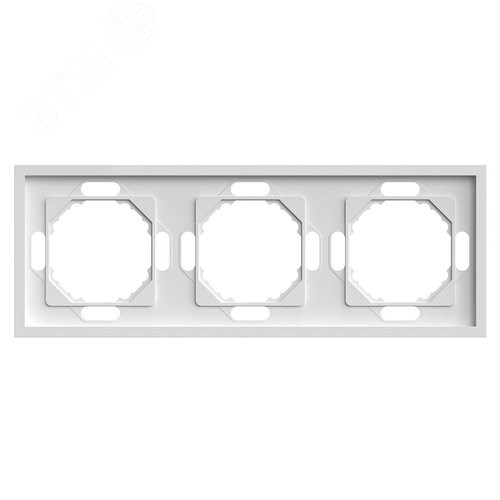 49886 Эмили PFR00-5003-01 Рамка 3 поста, белый фарфор, soft touch (уп.15шт.) STEKKER (Китай) 49886 - фото 637291