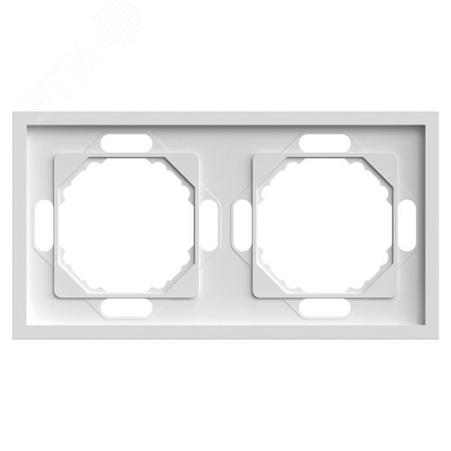 49885 Эмили PFR00-5002-01 Рамка 2 поста, белый фарфор, soft touch (уп.22шт.) STEKKER (Китай) 49885 - фото 637292