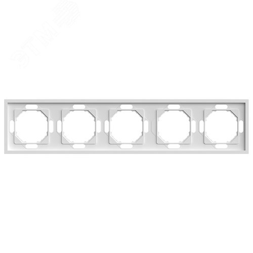 49888 Эмили PFR00-5005-01 Рамка 5 постов, белый фарфор, soft touch (уп.10шт.) STEKKER (Китай) 49888 - фото 637614