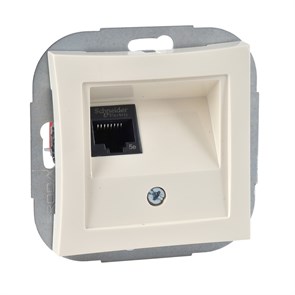 000283 ДУЭТ Компьютерная розетка RJ45 Cat. 5e, механизм, бежевая (уп.10шт.) Schneider Electric WDE000283