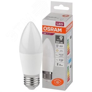 5579538 Value B LED 10Вт E27 3000К 800Лм свеча 220В (замена 75Вт) Лампа светодиодная (уп.10шт.) LEDVANCE (OSRAM) 4058075579538