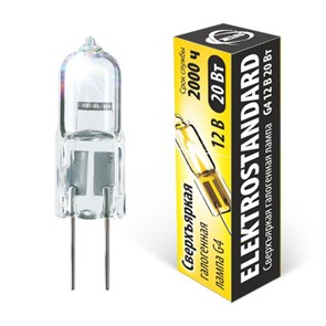 G4 12V 20W сверхъяркая Лампа галогенная (уп.50/1000шт.) Elektrostandard a025172