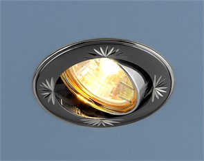 104A MR16 GU/SL черный/серебро Cветильник встраиваемый (уп.10/50шт.) Elektrostandard 104A CF BL/SL