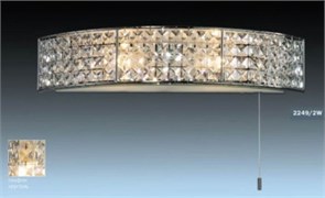 2249/2W ODL12 723 хром/хрусталь IP44 Бра с выкл  G9 2*40W 220V TORI 2249/2W