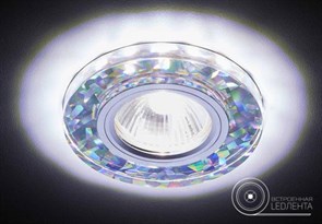 S225 W/CH/WH белый/серебро/MR16+3W (LED WHITE) Светильник встр. MR16 12V/220V max 50W (уп.50шт.) S225 W/CH/WH