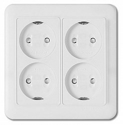 WST 5445 WH Розетка 4-я без заземления белая (уп.50шт.) PANASONIC SHIN DONG-A WST 5445 WH