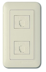 WST 1426 Розетка телефон 2-я (2х6) бежевая (уп.50шт.) PANASONIC SHIN DONG-A WST 1426