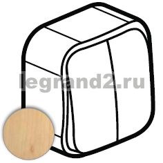 782262 Quteo Выключатель двухклавишный 10A 250B~ IP20 дерево (уп.20шт.) LEGRAND 782262