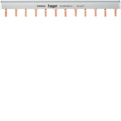 KB263A Гребенчатая шинка,2-полюсная,10мм²,12M (уп.10шт.) HAGER KB263A