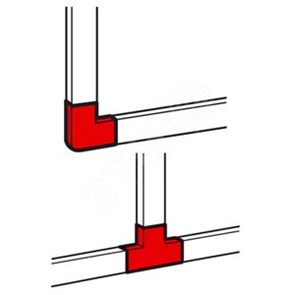 638199 Metra Плоский угол/Т-образный отвод для кабель-каналов 60x40 (уп.30шт.) LEGRAND 638199