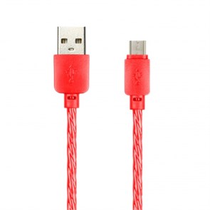 iK-12SPS red Дата-кабель SmartBuy USB-A штекер - USB-micro штекер, SILICONE SPIRAL 1м красный 62682