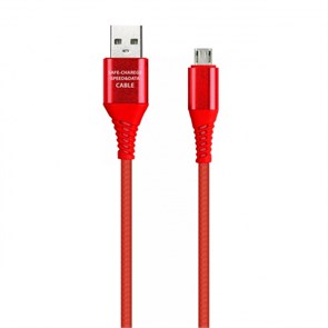 iK-3112ERG red Дата-кабель SmartBuy USB-A штекер - USB Type-C штекер, резин.оплетка Gear 1м красный 62677