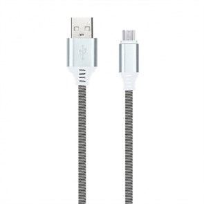 iK-3112NS black Дата-кабель SmartBuy USB-A штекер - USB Type-C штекер, нейлон Socks черно-бел. 1м 73936