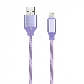iK-512NS violet Дата-кабель SmartBuy USB-A штекер - 8pin штекер Apple, нейлон Socks 1м фиолет 57682