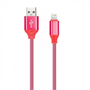 iK-512NS red Дата-кабель SmartBuy USB-A штекер - 8pin штекер Apple, нейлон Socks 1м красный 57681