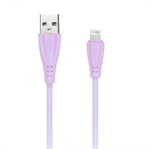 iK-512RG rose Дата-кабель SmartBuy USB-A штекер - 8pin штекер Apple, резин.оплетка Gear 1м розов. 57675