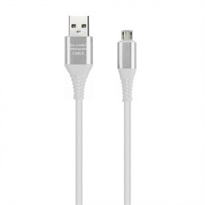 iK-3112ERG white Дата-кабель SmartBuy USB-A штекер - USB Type-C штекер, резин.оплетка Gear 1м белый 62675