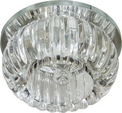 28137 C1010 JCD9 35W G9 прозрачный,хром (с лампой) Светильник встраиваемый (уп.10/50шт.) FERON 28137