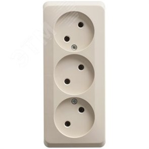 PA 16-009K ЭТЮД Розетка 3 гнезда без заземления, кремовый (уп.11шт.) Systeme Electric (Россия) PA16-009K