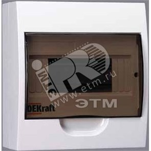 31010DEK ЩРН-П-8 Корпус пласт. навесной 8 модулей, IP41 (уп.20шт.) DEKraft 31010DEK