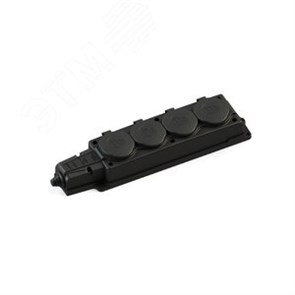 MST4104BK MultiSet Колодка 4 гнезда с защитными крышками IP44 каучук, черная (уп.10шт.) Systeme Electric (Турция) MST4104BK