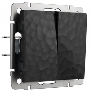 W1220008 Hammer Выключатель двухклавишный, черный (уп.10шт.) Werkel™ a052059-1