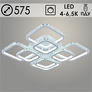 988029947, DK05820A/4+4 PR WT люстра белый 400W LED 4000-6500K d575 ПДУ(ИК) диммер crst, HN22 673343