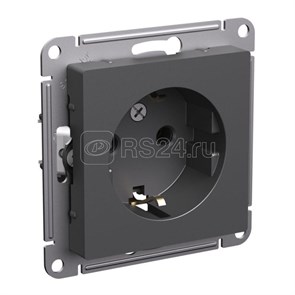 ATN001443 AtlasDesign Механизм розетки 1 гнездо с заземлением, базальт (уп.5шт.) Systeme Electric (Россия) ATN001443