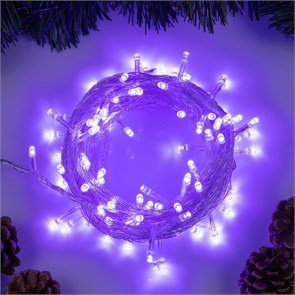 3556783 Гирлянда «Нить» 10 м, IP20, прозрачная нить, 100 LED, свечение фиолетовое, 8 режимов, 220 В Luazon Lighting 3556783