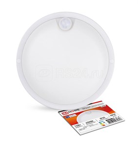 СПП-Д-КРУГ 12W 230В 6500К 960lm с датчиком движения IP65 Светильник влагозащищённый круг ДБП-12W 6500К 960Лм IP65 Ø135мм ВЫВЕДЕН ИЗ АССОРТИМЕНТА 4690612032818
