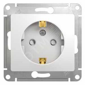 GSL000145 Glossa Механизм розетки 1 гнездо с заземлением и шторками, белая (уп.20шт.) Systeme Electric (Россия) GSL000145