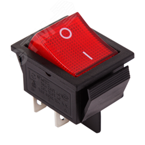 FD 36-2340 Выключатель клавишный 250V 20А (4с) ON-OFF красный с подсветкой REXANT (Китай) FD 36-2340
