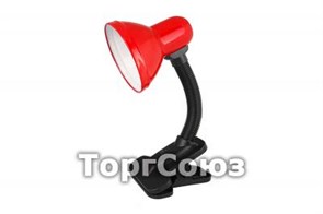UF-320 C04 красный Светильник настольный с прищепкой 230В 60Вт Е27 ЛОН Ultraflash 673838